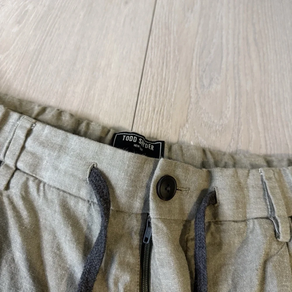 Todd Snyder Cropped Pants Drawstring Trousers Modern Chino Size XXL Green